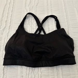 Lululemon energy bra size 10 Black faux leather